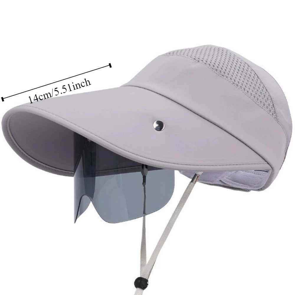 

Lightweight Sunscreen Lens Women Sun Hat Sun Protection Wide Brim Cover Face Cap Portable Face Mask Tea Picking Hat Climbing