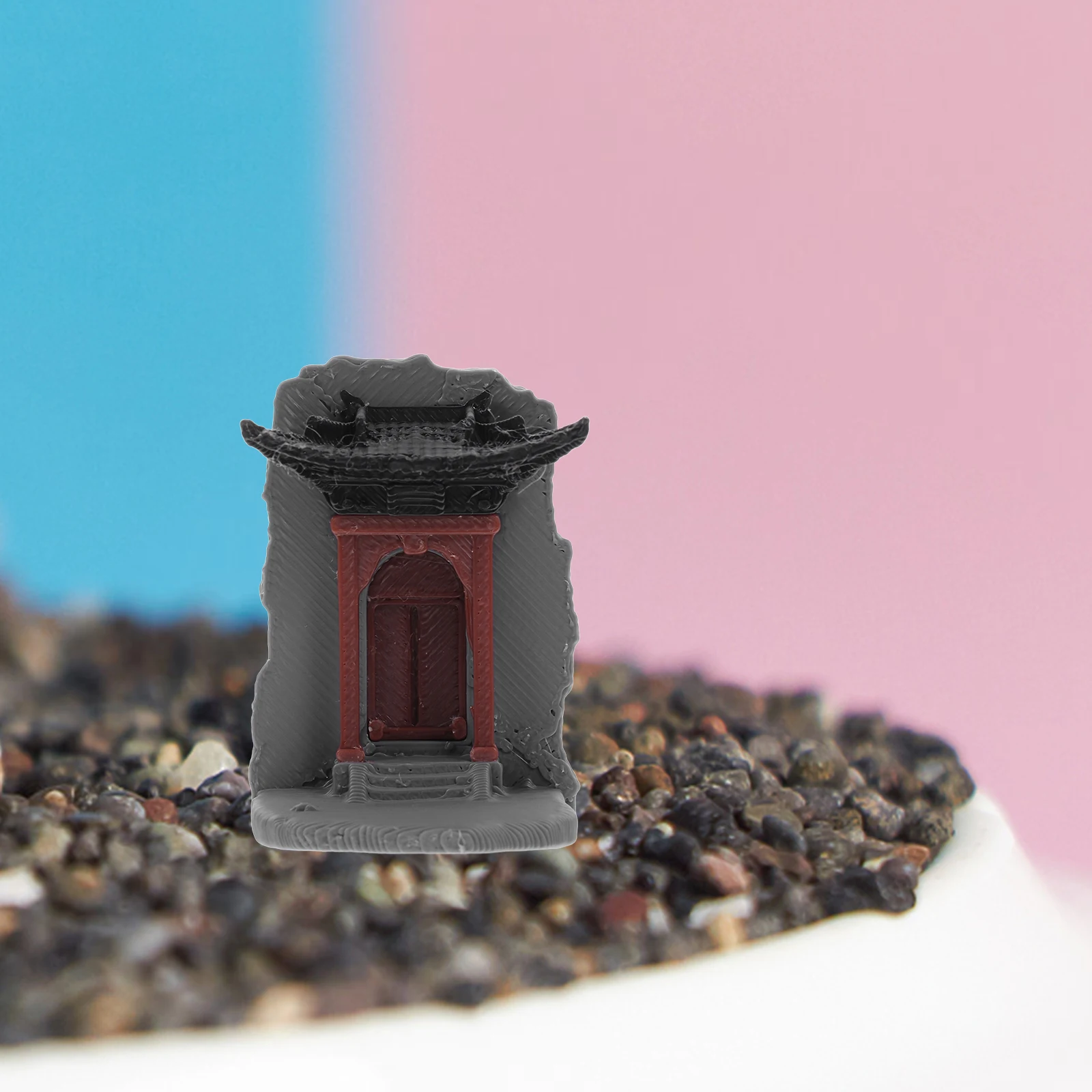 

Chinese Architectural Ornament Miniature Grey Micro Landscape Decoration for Office Home Zen Garden Desktop Aquarium Figurine