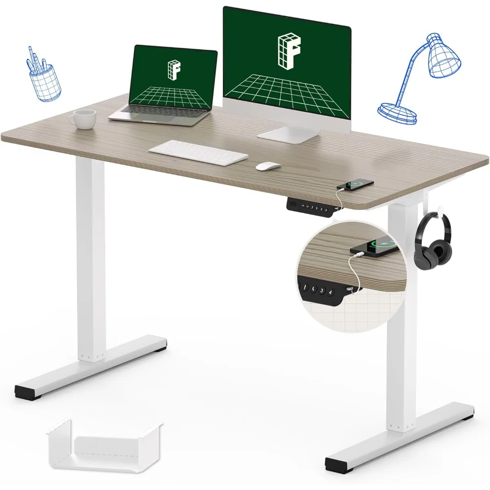 Standing Desk Quick Assembly Electric Adjustable with 48 x 24 Inches Whole-Piece Desktop Ergonomic Memory Controller