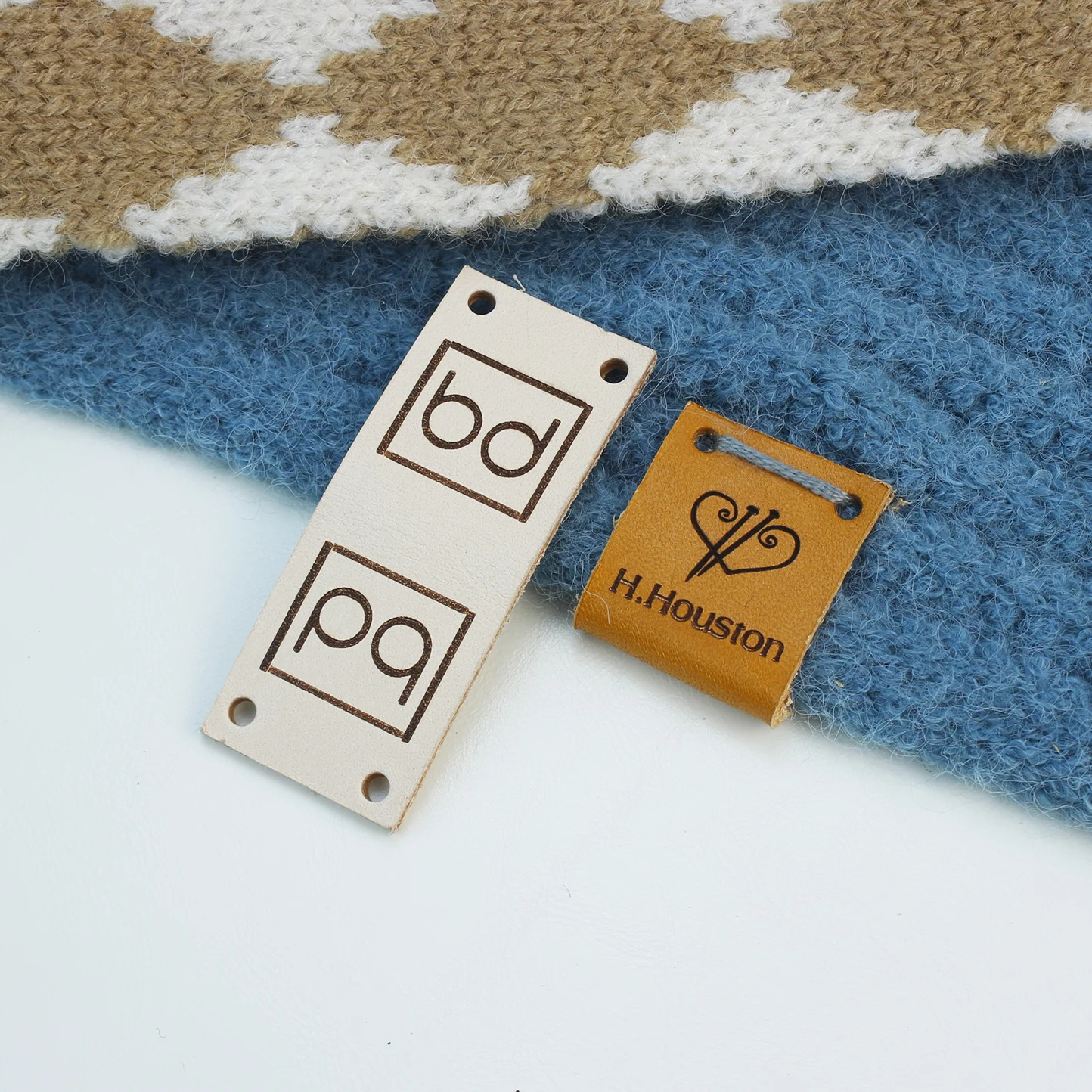 

Personalized Sewing Leather Tag with Custom Logo or Text for Hats, Crochet and Handmade Brands, Clothes Labels, 20x50mm