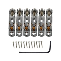 Guitar Bridge Set 6 String Guitar Single Individual Bridge Saddles Tailpiece with Screw for Bass Guitar Replacement Part