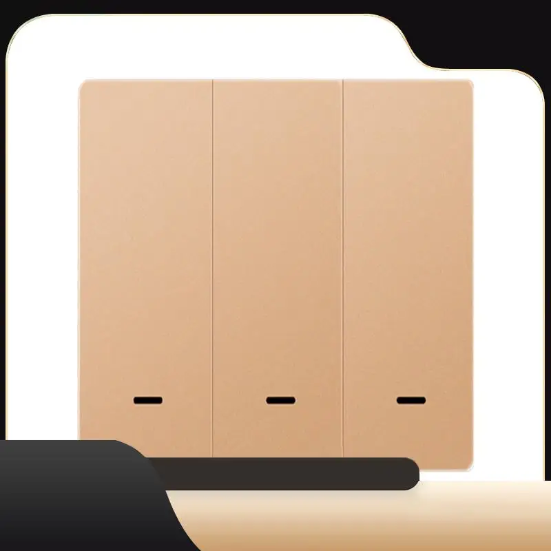 

Thoughthome Tuya Zigbee Smart Switch Intelligent Switch Voice Intelligent Control Switch Zero Fire Line 3 Switch Gold-T44C