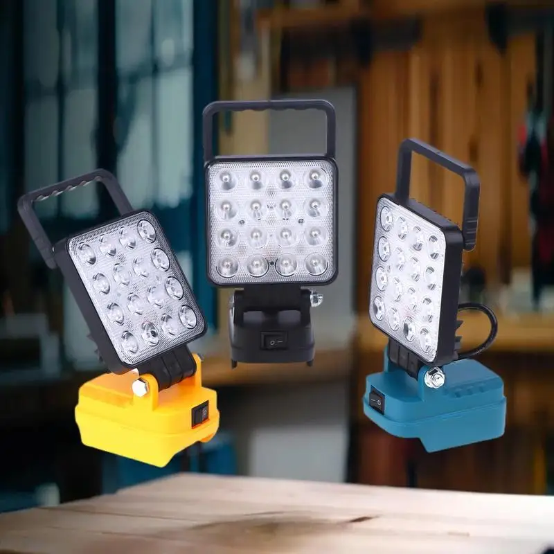 

Лампа для кемпинга 14 Вт, аварийное освещение с двойным USB-литий-ионным аккумулятором, уличный фонарик, 4-дюймовый светодиодный рабочий свет