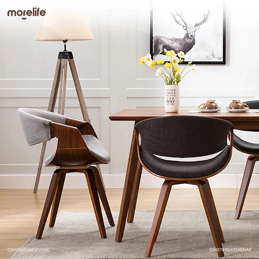 

Italian Style Simple Dining Chairs Home Nordic Solid Wood Minimalist Faux Leather/fabric Leisure Chair Home Furniture F01+