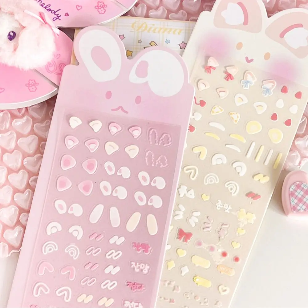 

Korean Cute Rabbit Ear Blusher Sticker PET Kawaii DIY Decor Stickers Album Photo Card Kids Toy Sticker Scrapbooking