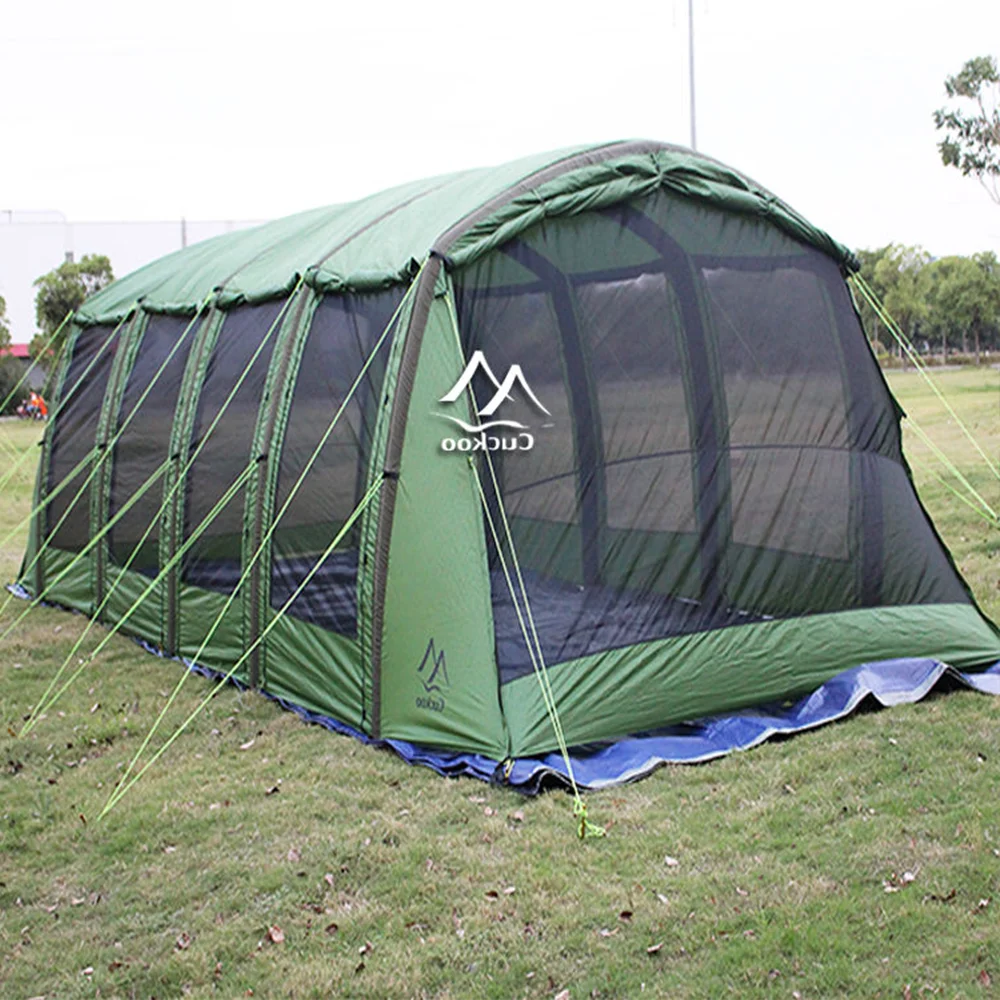 

Customized Large Inflatable Tent Integrated Roof Ridge Waterproof Air Tube Tent Beach Outdoor Tunnel Tent for Family Camping