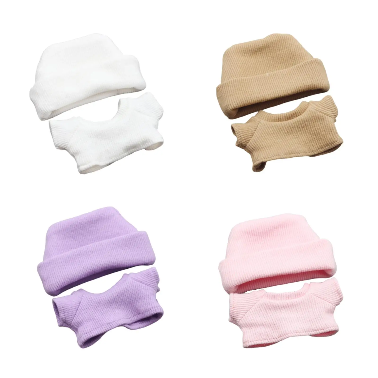 

Набор из 2 нарядов для кукол высотой 17/15 см с шапкой и футболкой для фигурок 5,91/6,69 дюйма.