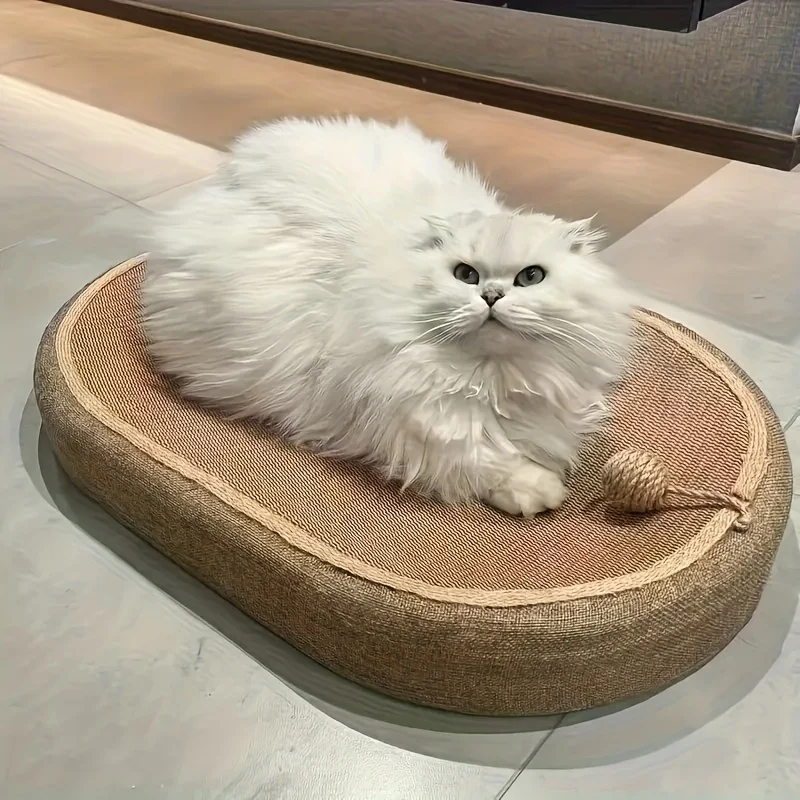 1 Pièce Griffoir Rond pour Chat en Sisal, Planche à Griffer pour Chat, Nid pour Chat, Résistant à l'Usure, Anti-Déchirure, Corde de Chanvre Intégrée, Grande Taille pour Affûter les Griffes