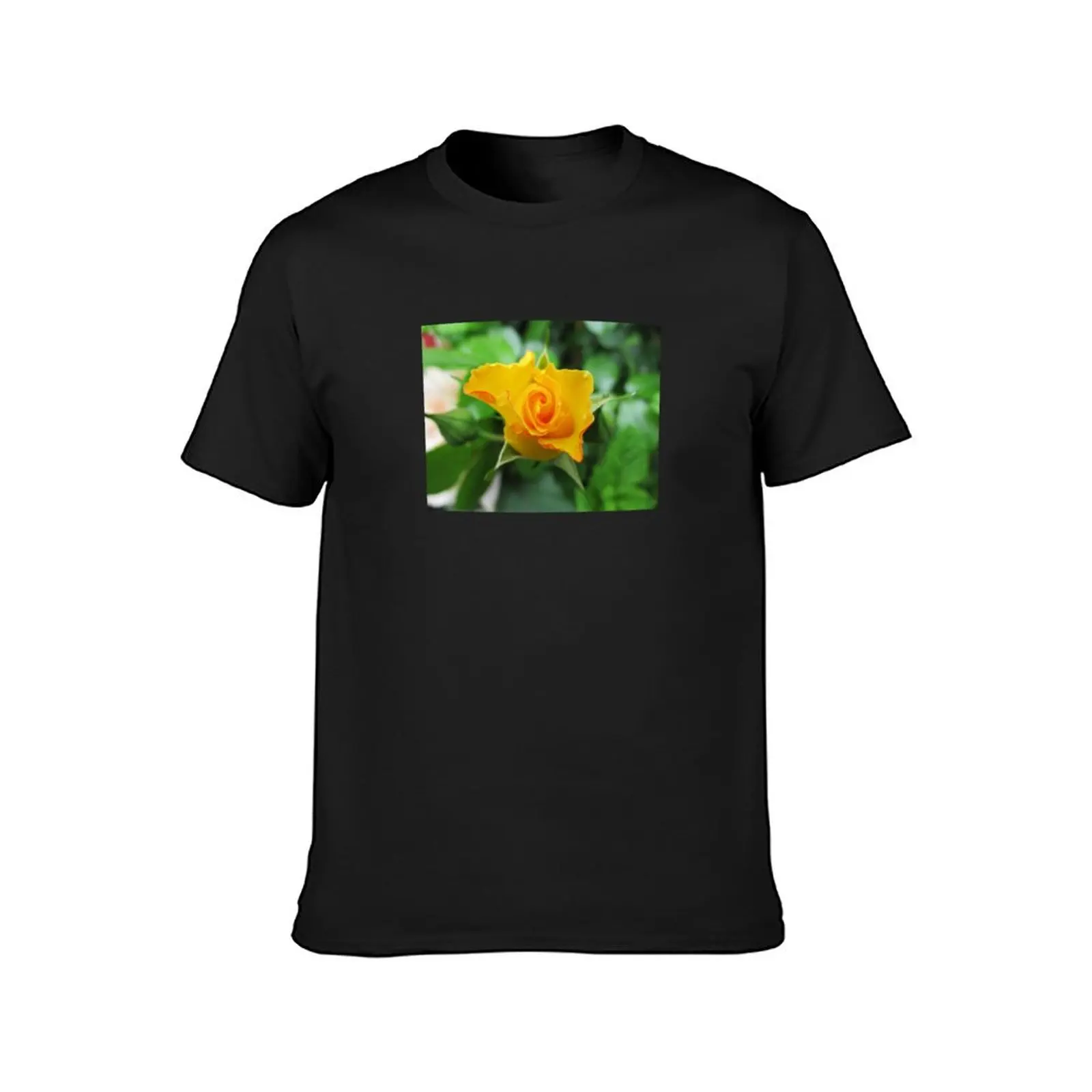 Dark Yellow Rose Bud T-Shirt funnys summer tops animal prinfor boys mens plain t shirts