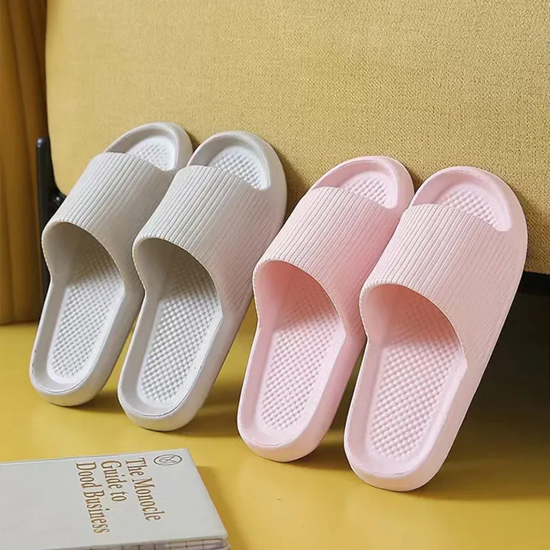 New Fashion stripe Men's Women's Slippers EVA Soft Sole Light Comfortable Sandals Bathroom Anti-Slip Slippers Beach Flip-Flop