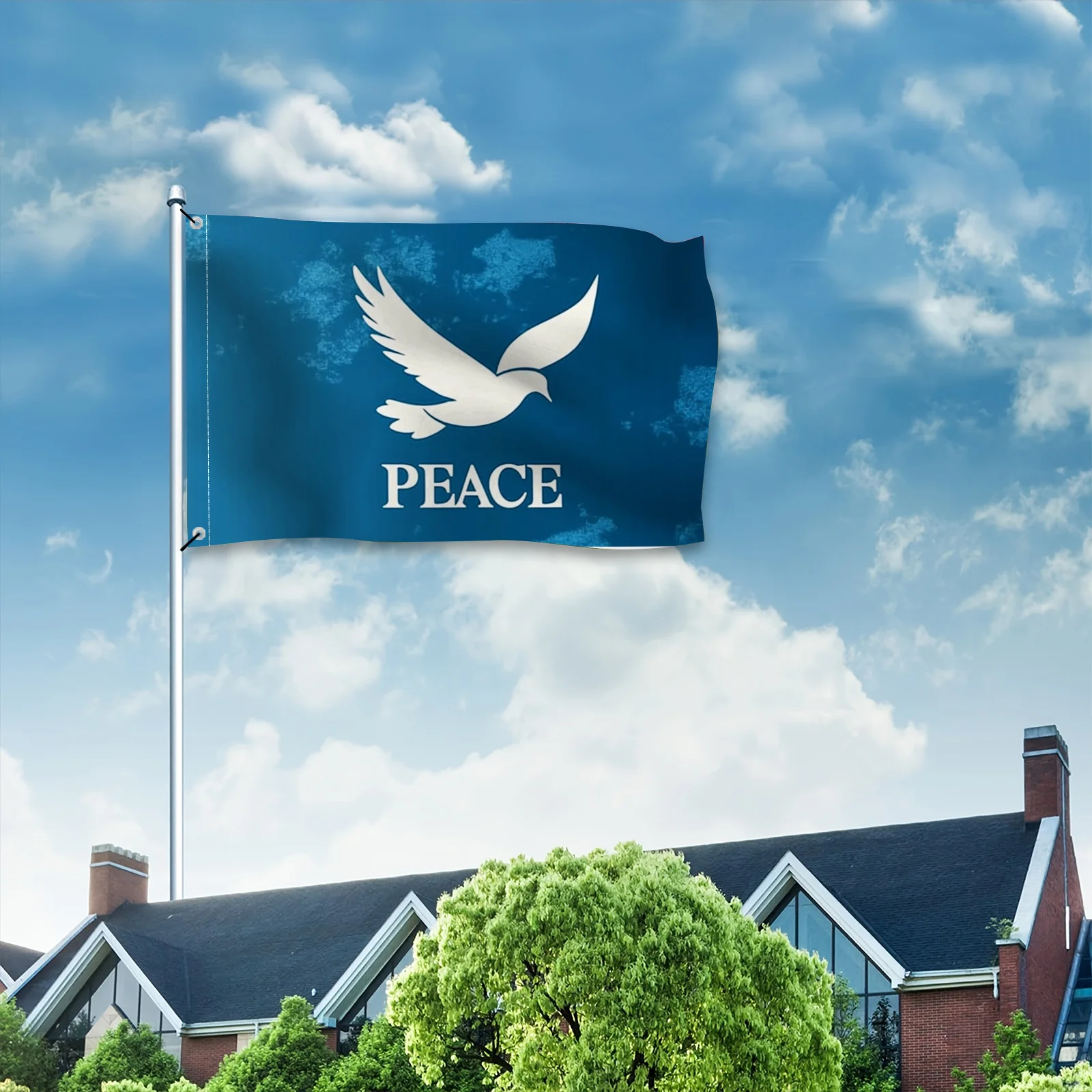 Peace Dove Garden Flag 2x3/3x5 Feet Blue White Polyester Outdoor Home Garden Decorative Flag