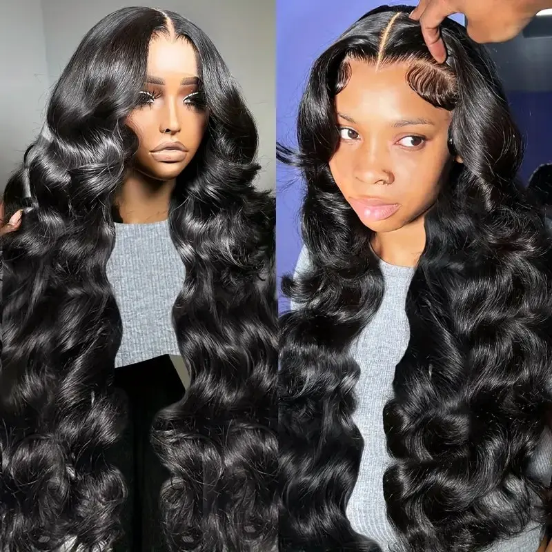 20 Inches Natural Black 13X6 Lace Wig 13x4 Lace Front Wig Body Wave Glueless Pre-Plucked Water Wave For Women 150 Density