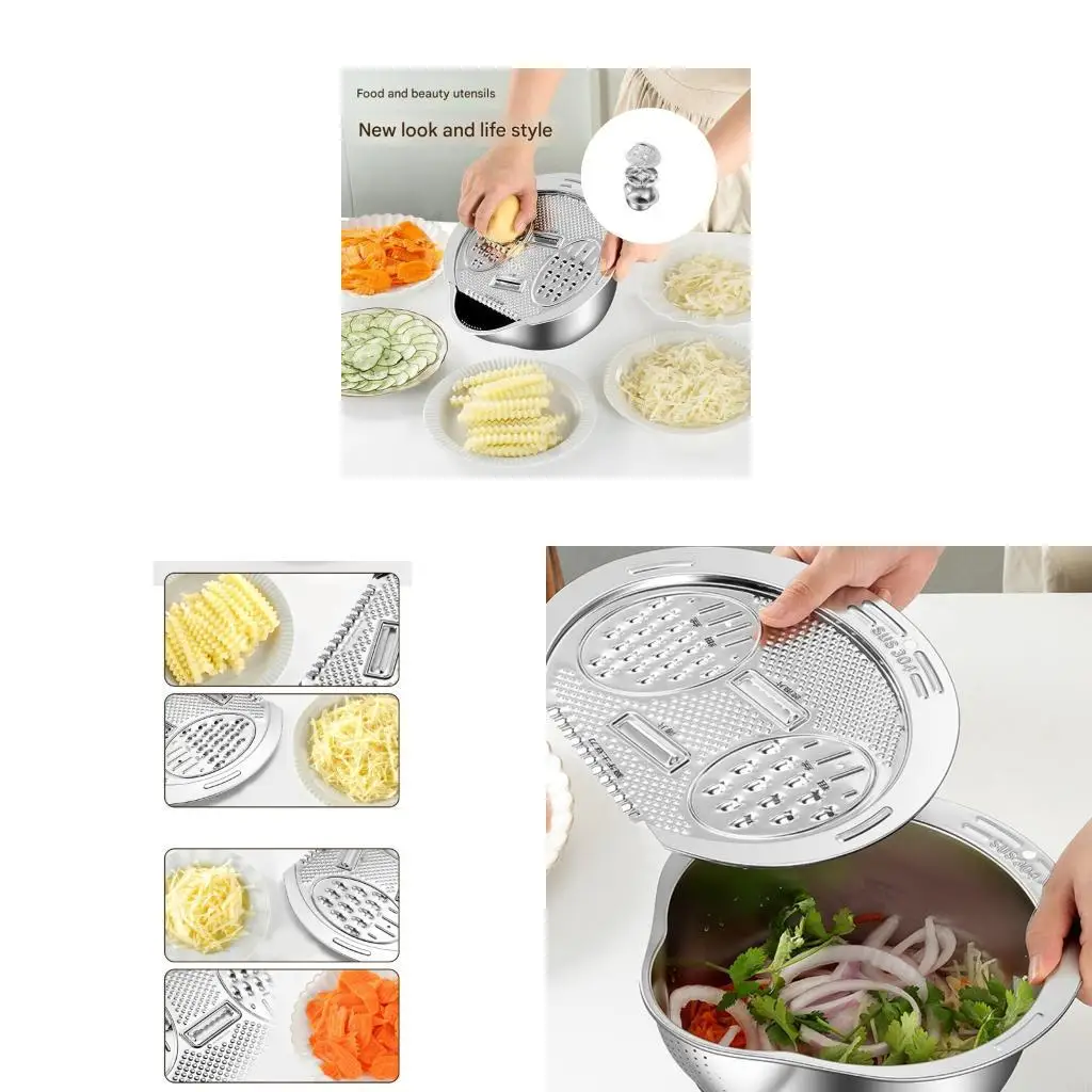 

3pack Kitchen Tool Rustless Steel Rice Scrubbers Salad Spinner Fruit Sieves Y5GB