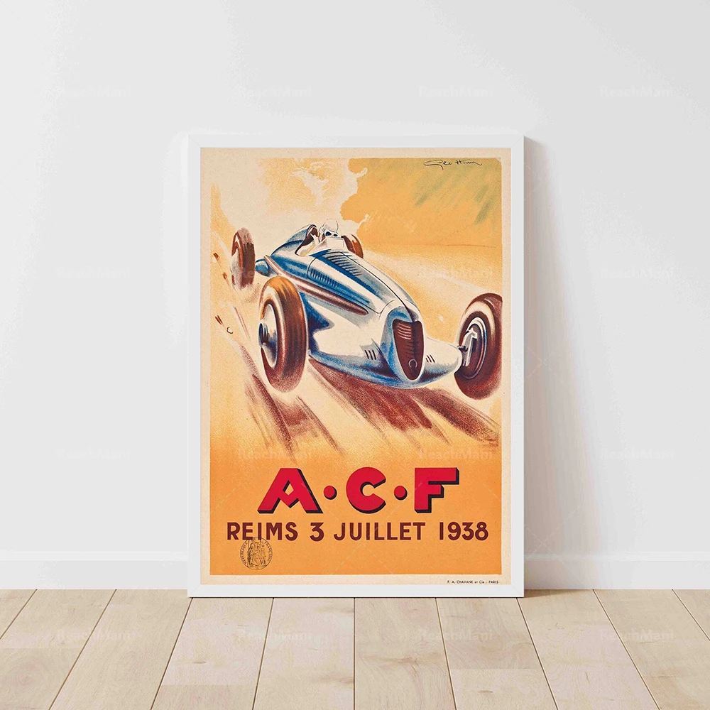 Regatta Pizza Italian Racing, Geneva, France Monaco Grand Prix, Racing Driving Alps Swiss Mountains Vintage Racing Poster
