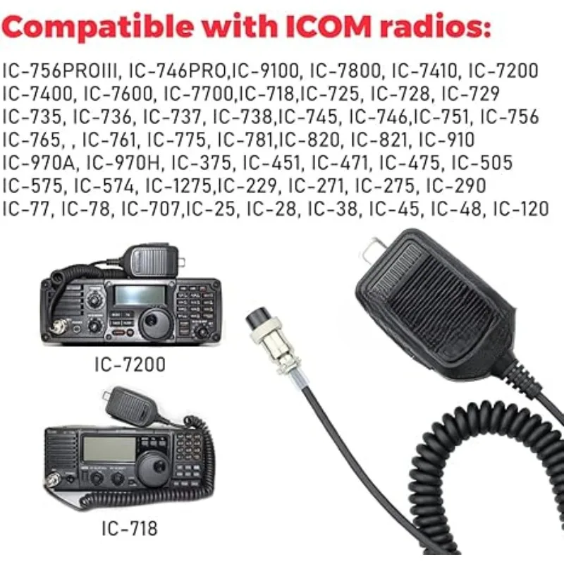 HM-36 8pin Hand Microphone for ICOM IC-28 IC-7200 IC-7600 IC-7800/9100 IC-756 PROIII IC-910H IC-970A IC-970H IC-821H Radio MIC