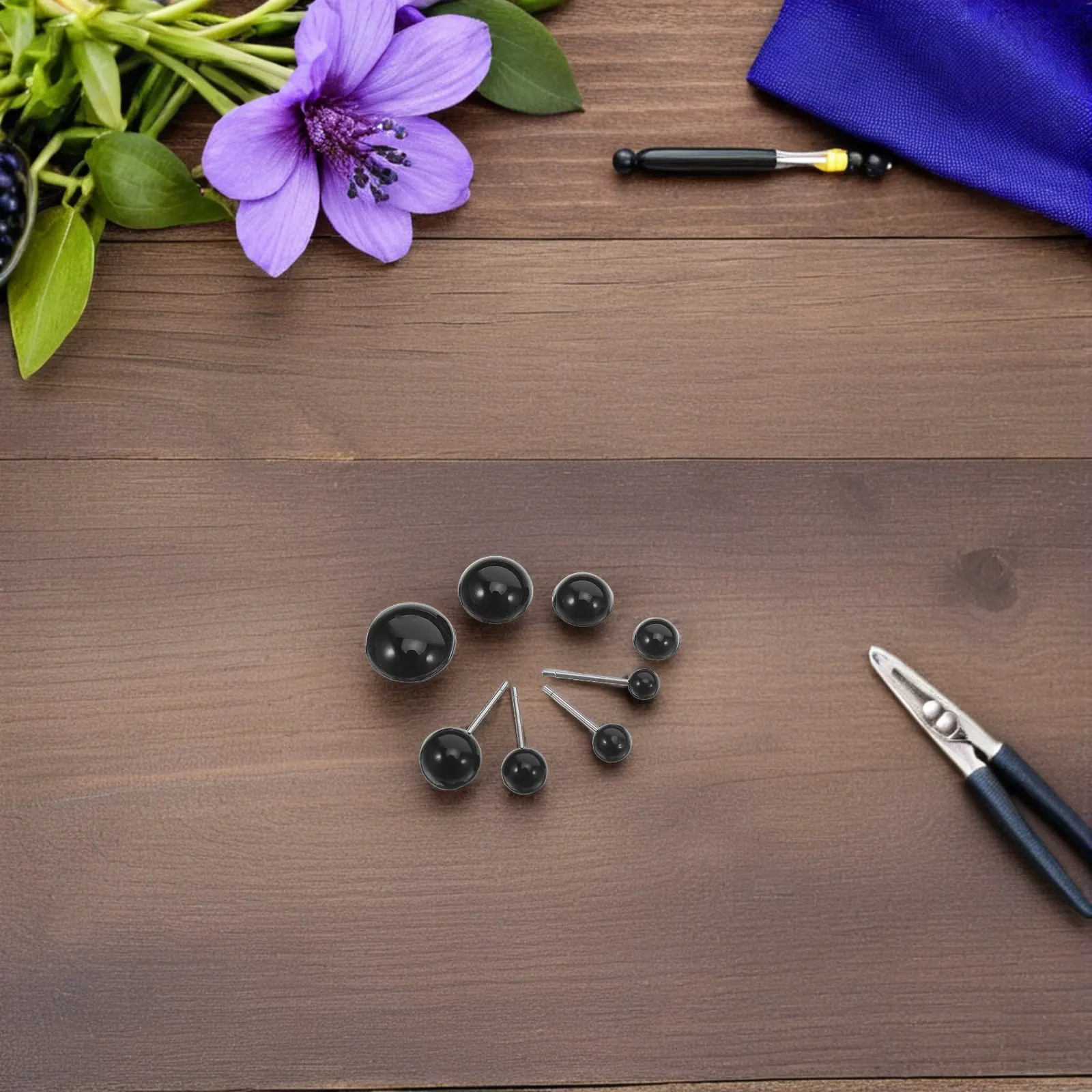 

1Set Handcrafted Plastic Eyes Realistic Round Flat Back Eyeballs for Needle Felting Crochet Soft Animal Making Safety Craft Eyes