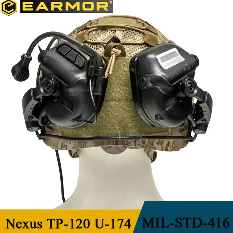 EARMOR-M32X-Mark3 military tactical helmet earphones, electronic shooting earmuffs, active shooting earphones with ARC rail