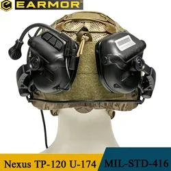 EARMOR-M32X-Mark3 Tactical Helmet Earphones, Electronic Shooting Earmuffs, Active Shooting Earphones with ARC Rail