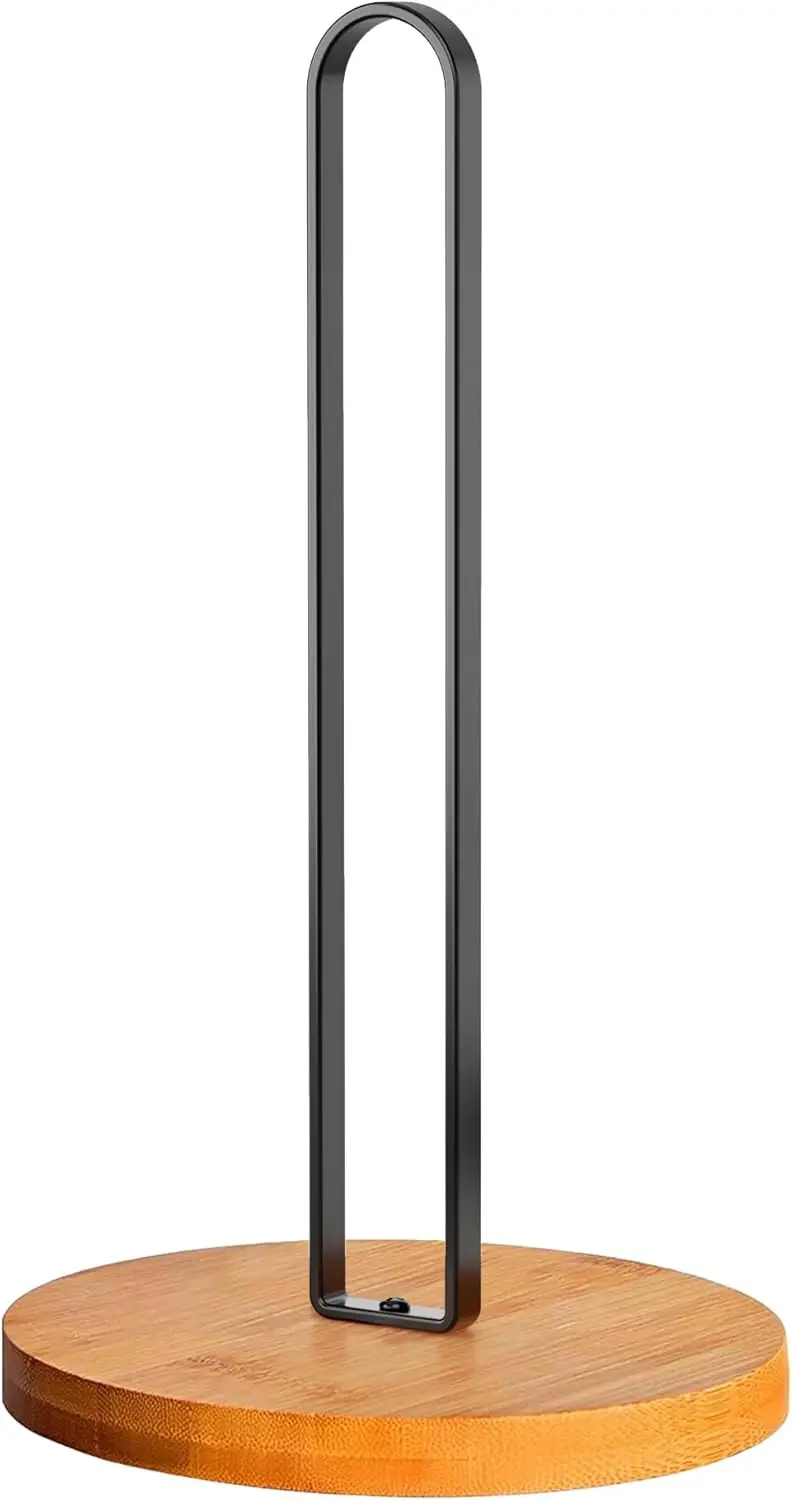 

Wooden Paper Towel Holder Countertop, FreeStanding Kitchen Towel Rack with Non-Slip Base for Bathroom