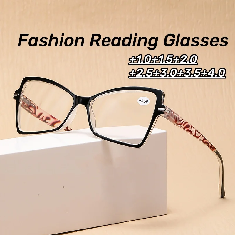 

Fashion Large Frame Reading Glasses for Men Women Trendy Oversized Cat Eye Presbyopia Unisex Far Sight Eyewear+1.0+1.5+2.0+4.0