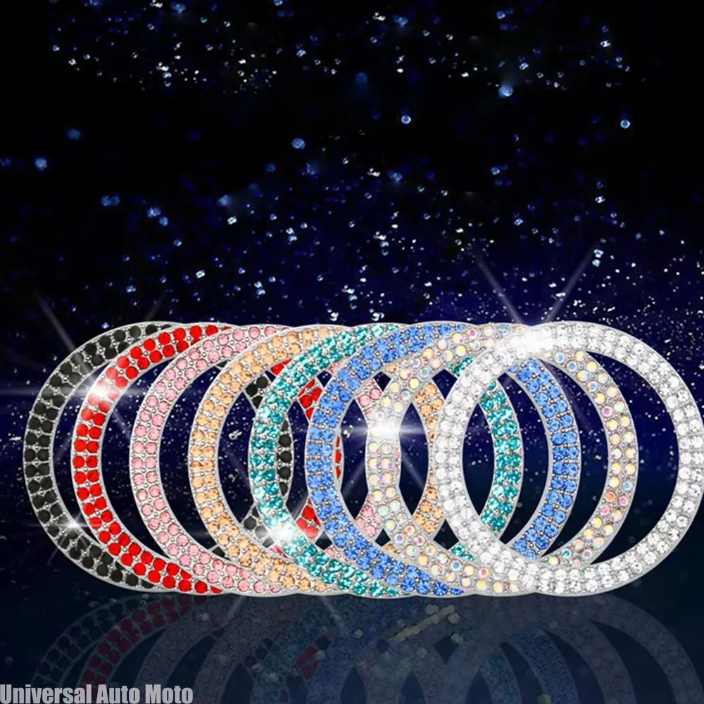 Decoration Ring Diamond Rhinestone Car Decor One Click Start Button Engine Start Stop Switch Button Cover