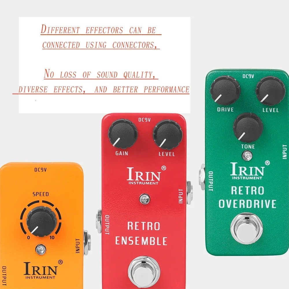 IRIN Aluminium Pedal Effect Vintage / Distortion / Phase Shift / Chorus / Classic / Vibrato / Delay / Noise Reduction Effects