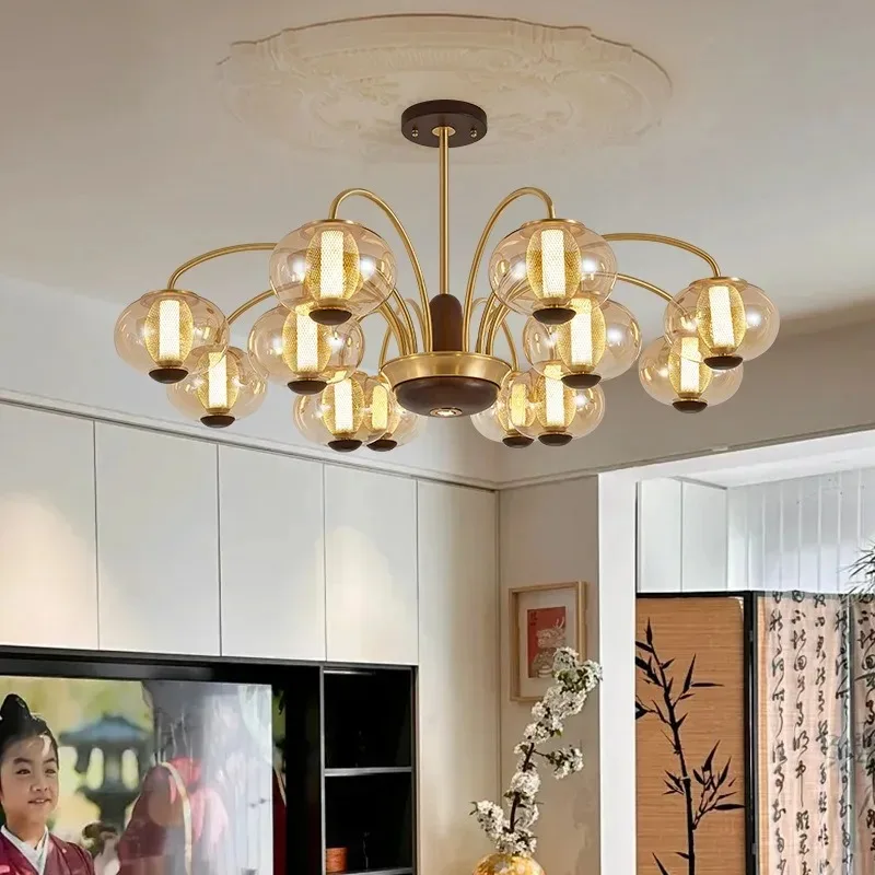 

Люстра в средневековом стиле для гостиной, ретро-светильник для столовой, цвет орех, новинка 2025 года, элитный дизайн