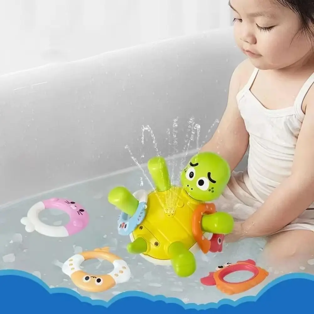 Electric Turtle Water Spray Toy Long Range Cartoon Automatic Rotating Squirt Toy Fashion Large Capacity