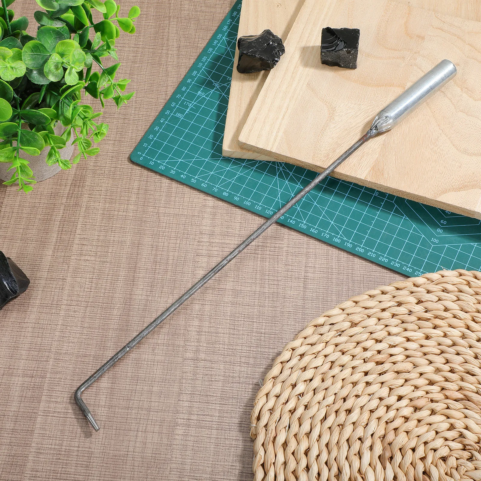 

Длинная железная кочерга с ручкой, металлический инструмент для камина, для использования на улице и в помещении, аксессуар для приготовления пищи на открытом огне, кочерга для камина