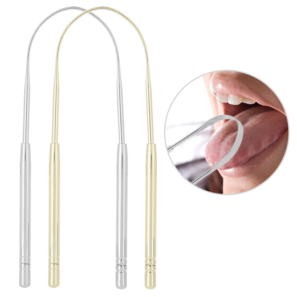 1 Pcs 304 Stainless Steel Fresh Breath Toothbrush Tongue Cleaner Scraper Prevent Gum Disease Oral Dental Care Hygiene Care Tools