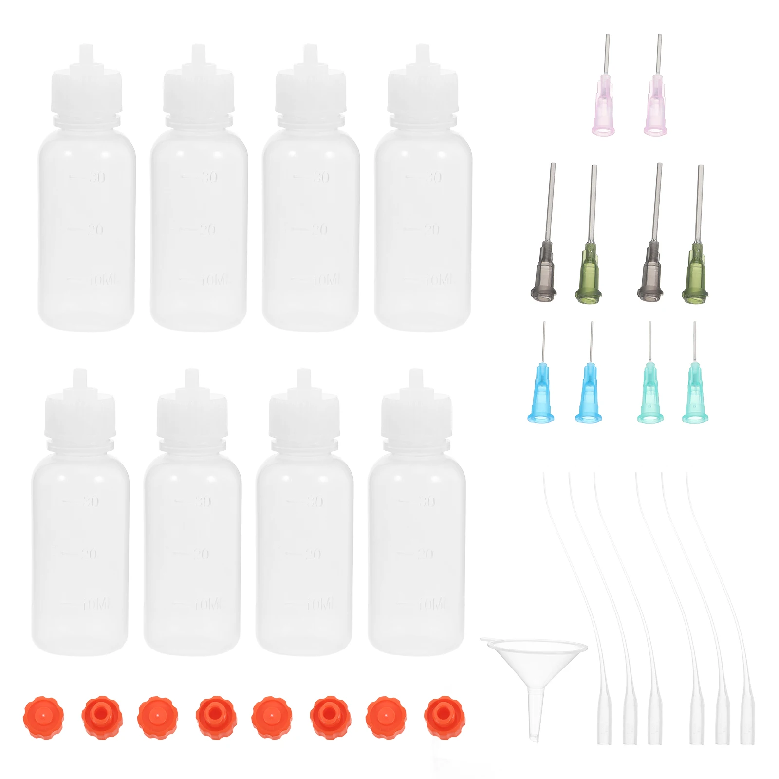 

30ml Dropper Dispensing Bottle Plastic Container Needle Tips Glue Supplies Squeeze Portable Applicator Lab Bottle Tiny Funnel