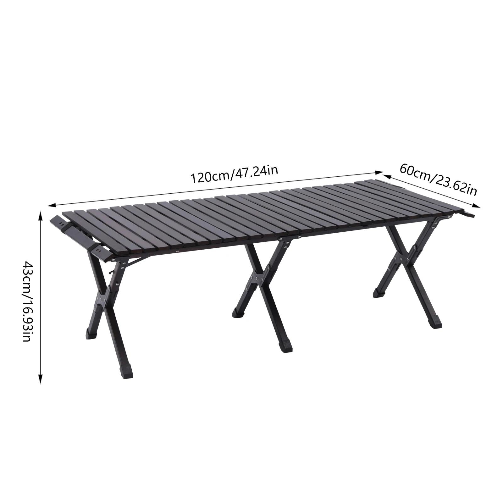 Portable Wood Picnic Table, Camping Folding Table, Foldable Table for Picnic, Travel, Easy Assemble and Carry