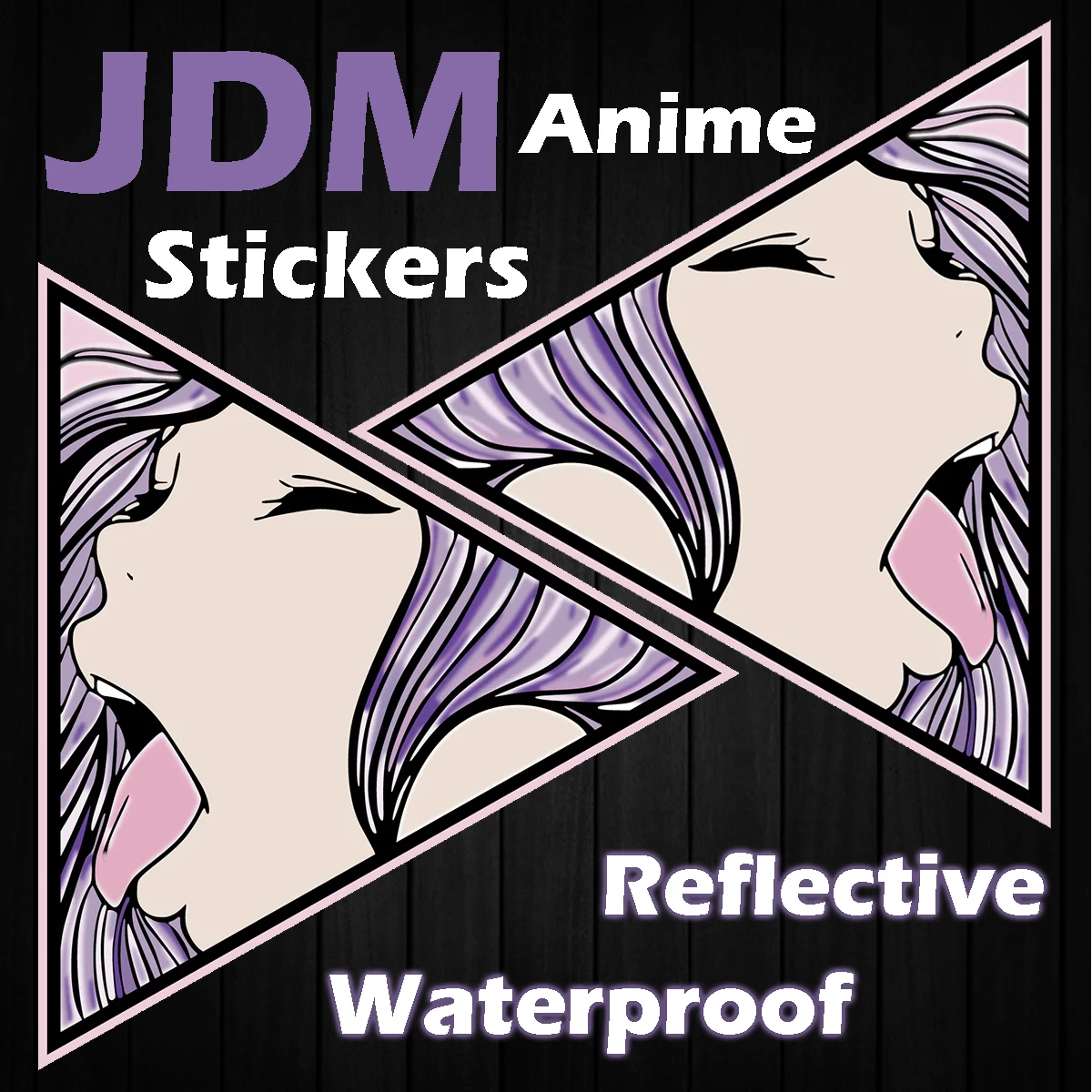 JDM Anime Girl Reflective Car Stickers Motorcycle Moto Scooter Body Helmet Vinyl Decals Accessories For Voge Kawasaki Yamaha BMW