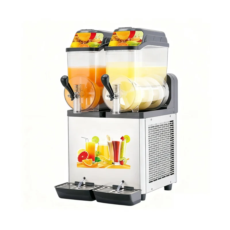 

Commercial 1-3 Cylinder Air Cooling Stainless Steel Slushie Machine Digital Control for Smoothies Cocktails Frozen Drinks