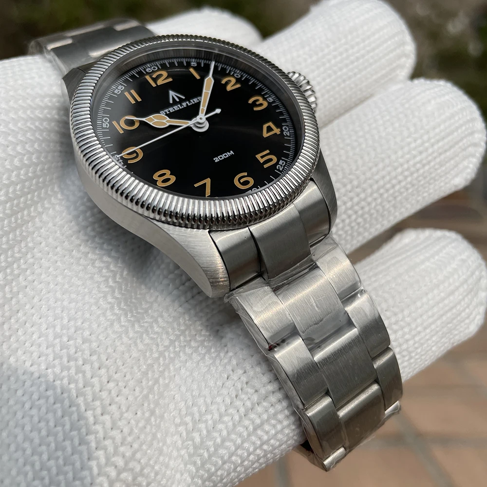 STEELFLIER الرسمية SF741 الكلاسيكية كوارتز ساعات المعصم الهدايا التذكارية الياقوت مرآة VH31 كتم 200 متر مقاوم للماء ساعة مضيئة فاخرة