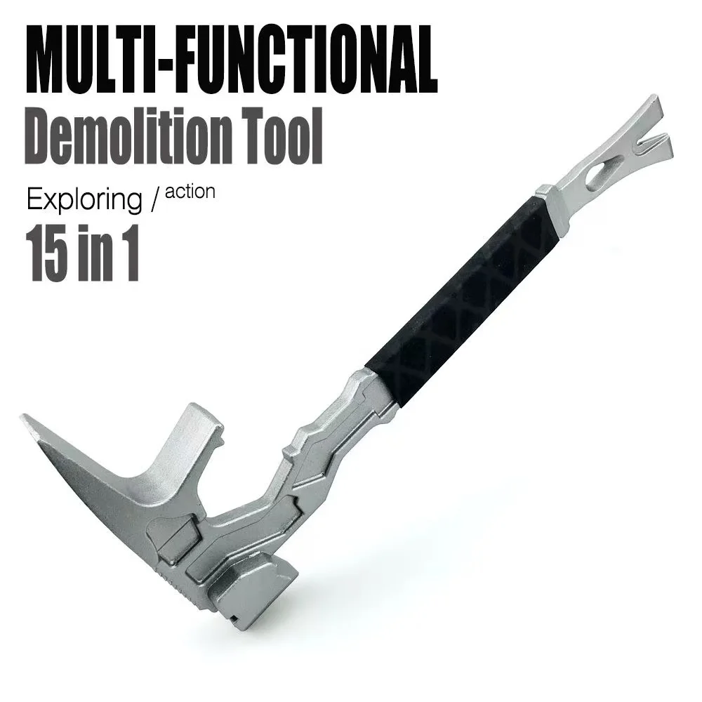 

15-Inch Multi-Function Demolition Tool - Heavy-Duty Manganese Steel Tool Set with Punch Rod, Hammer, Chisel, Puller & Utility Ro