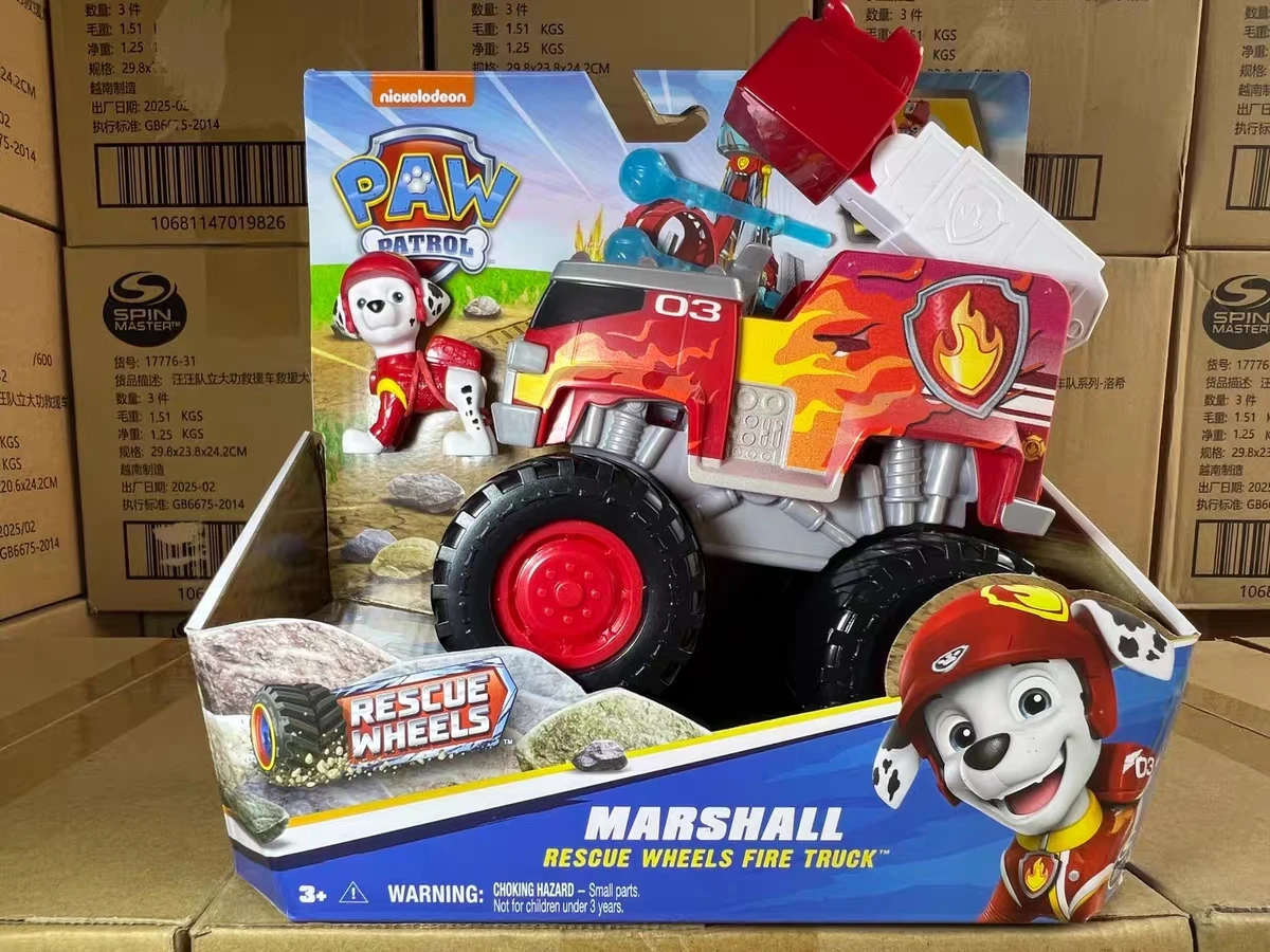 Original Paw Patrol Rettungsfahrzeuge Chase Marshall Rocky Roxi Skye Boomer Zuma Rubble Spielzeugfahrzeug mit Sammelfigur – Detail 7