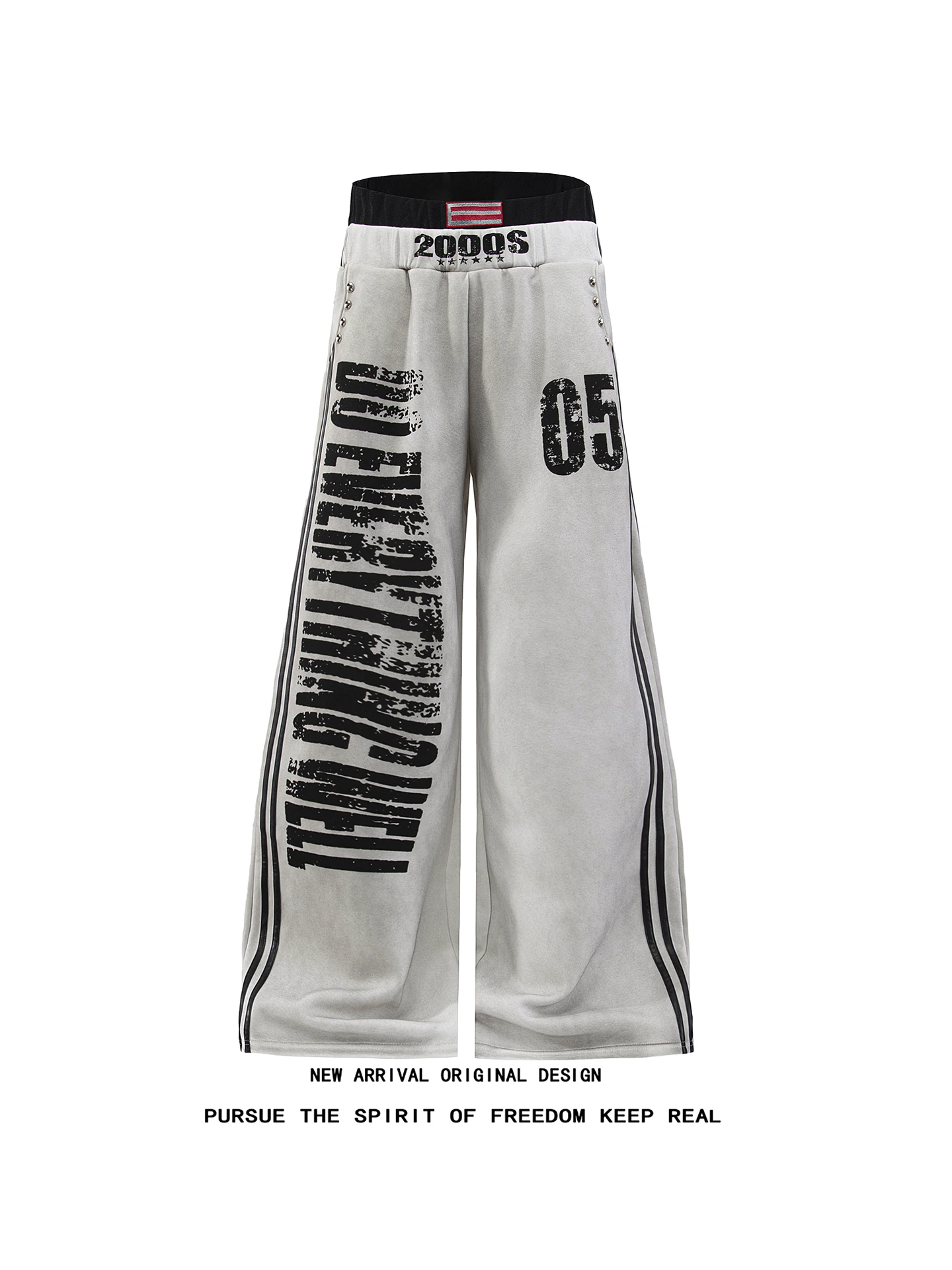 American Hip Hop Vintage Striped Wide Leg Sweatpants Men's Spring Autumn Loose Handsome Casual Pants Straight Tube Trousers