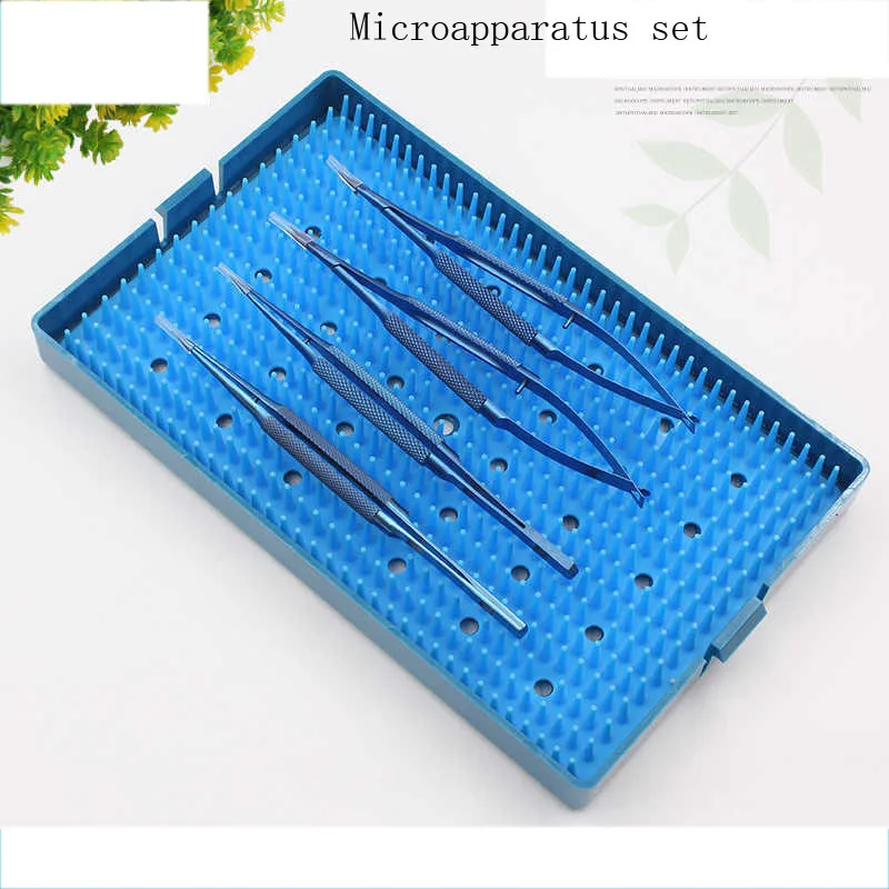 Ophthalmic microapparatus set with high-temperature sterilizing box