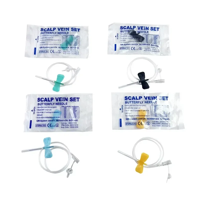 2026 New, High Quality, 50Pcs Disposable Straight Mouth Butterfly Double Wing IV Set for Pet Care Room Animal
