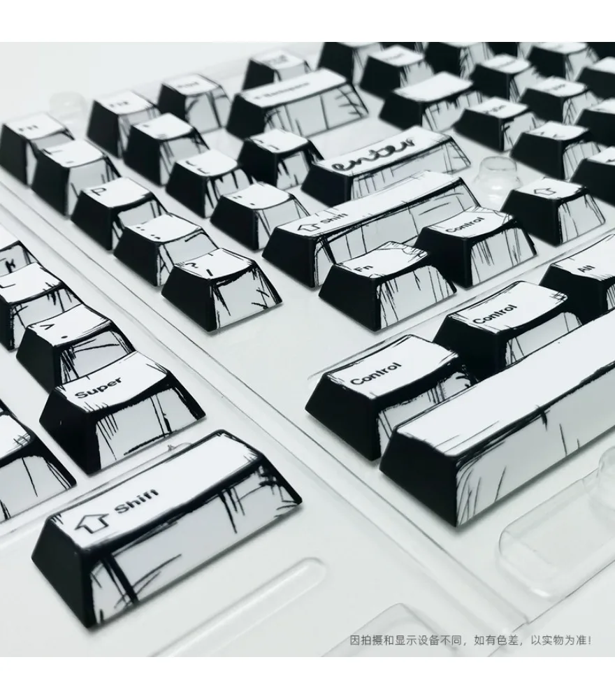 White comic keycap PBT small full set of 143 keys original all five sides hot sublimation