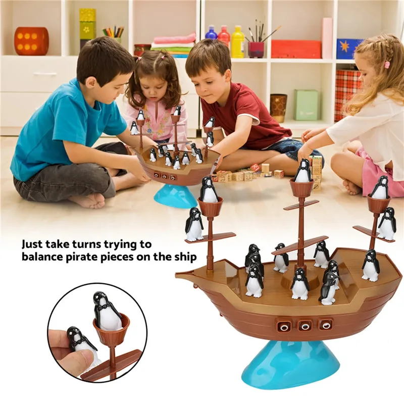 Iceberg Penguin Funny Board Game Toy Balance Pirate Ship Friend Interactive Party Games Props Balance Training Toy Gift for Kid