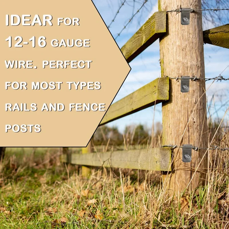 Wire Fence Clips, 200 Pieces Fence Wire Clamps Aluminum For 12-16 Gauge Welded Wire To Wood, Metal Or Vinyl Fence Easy To Use