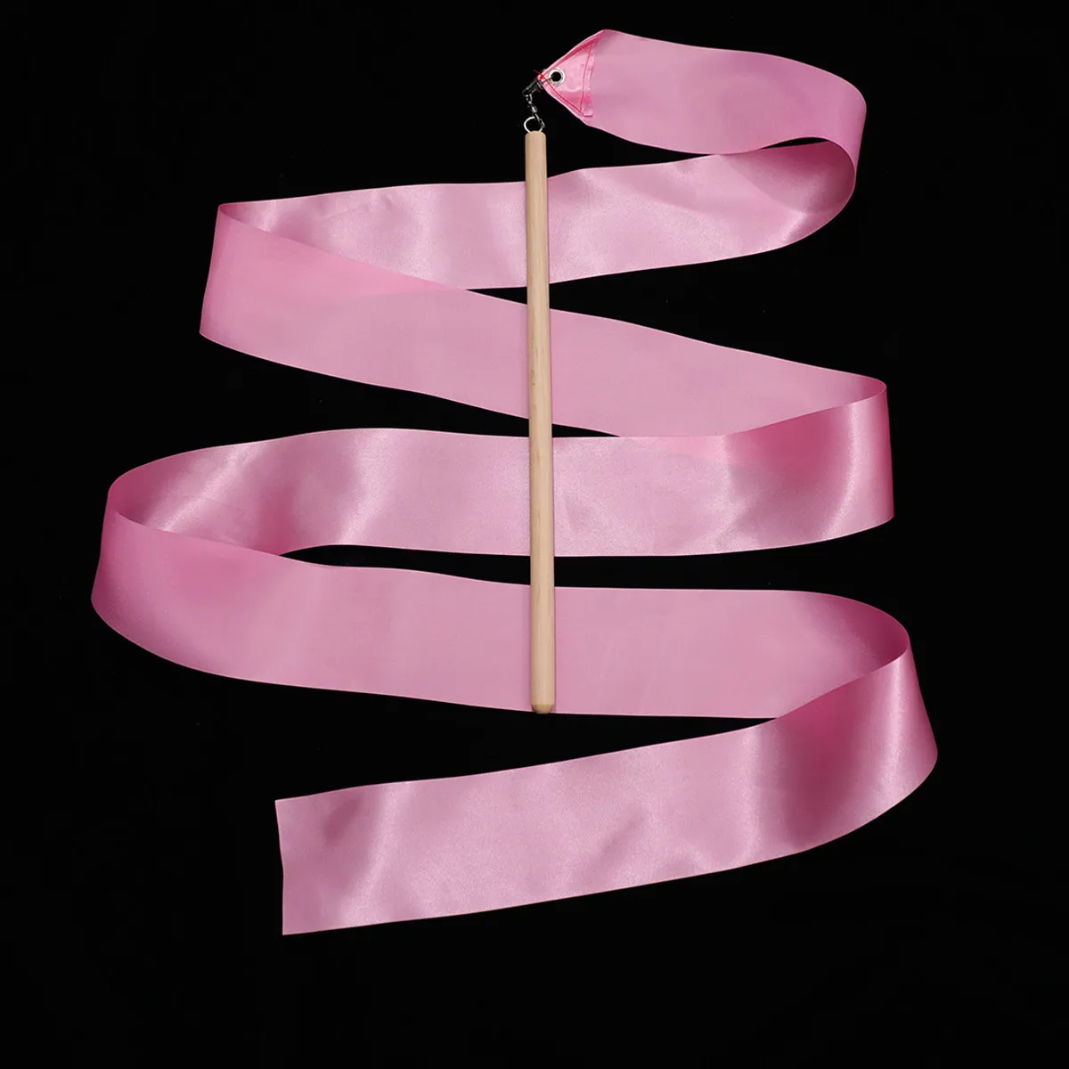 2Pcs 2m Colorful Dancing Silk Ribbon Rhythmic Gymnastics Streamer Kids Training Chinese Dance Circus Skill Pink
