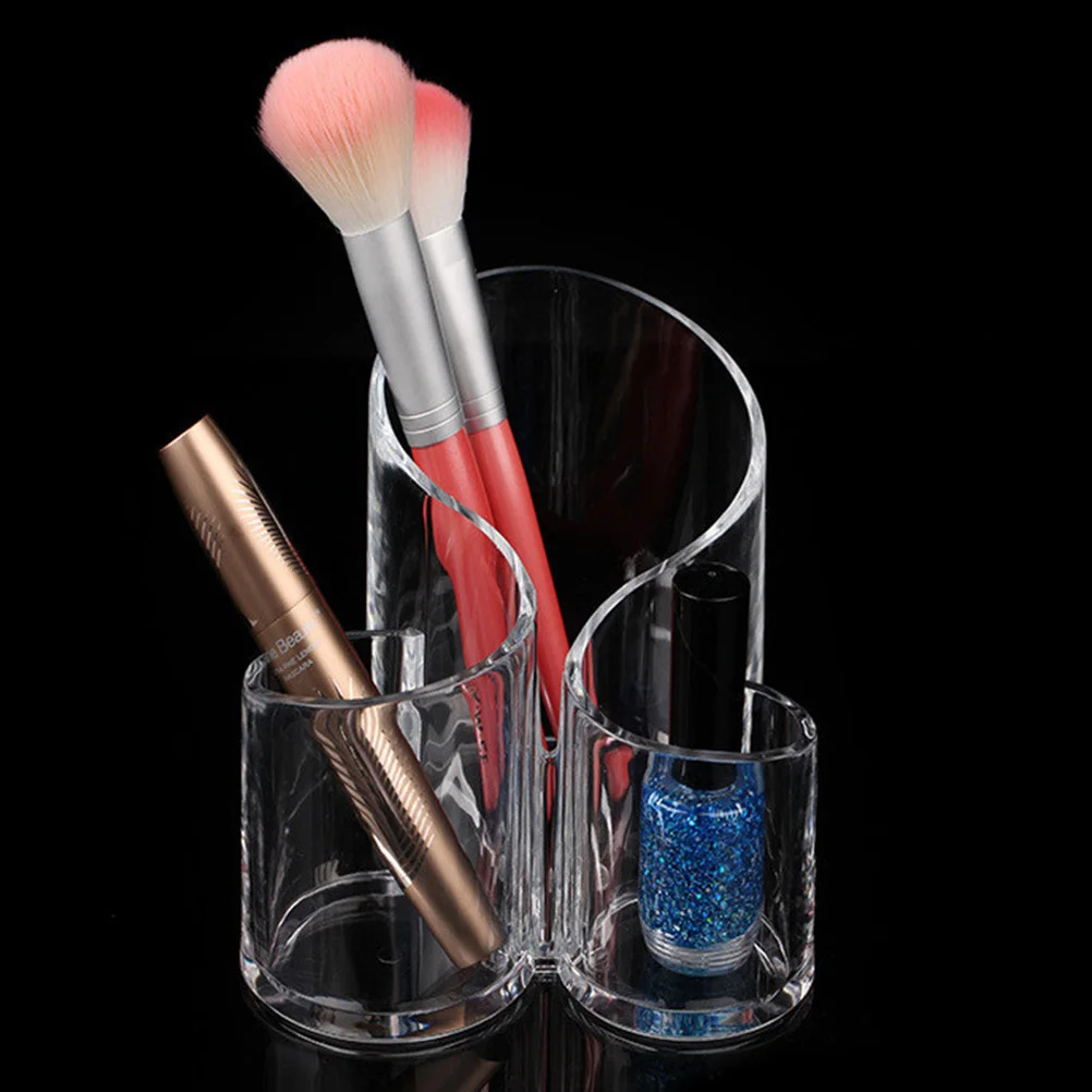 Scatola portaoggetti per pennelli per trucco in acrilico trasparente, organizer con manico lungo, portapenne per sopracciglia, custodia per pennelli