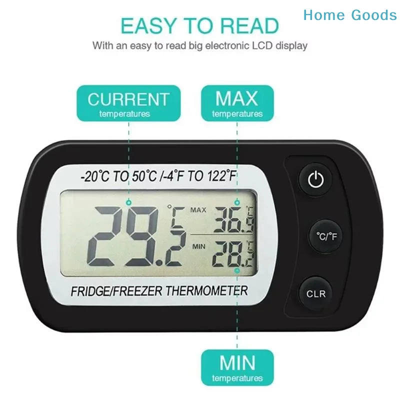 preferred1PCS Fridge  With Hook Antihumidity Refrigerator Freezer LCD Digital Temperature Monitor Digital product