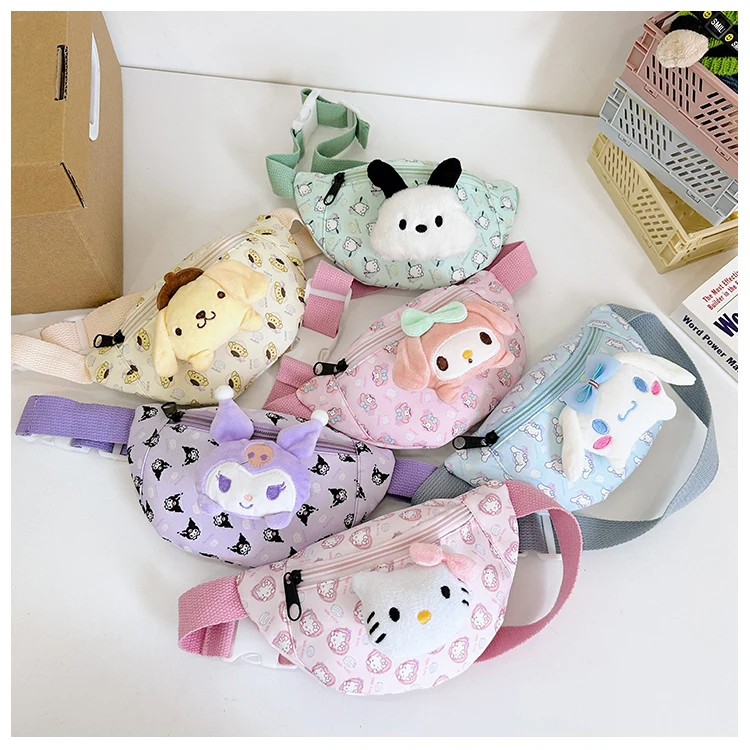 Sanrio Chest Bag Chest Bag Hello Kitty Crossbody Bag Kuromi Crossbody Shoulder Bag Waist Storage Pouch Accessory Going Out