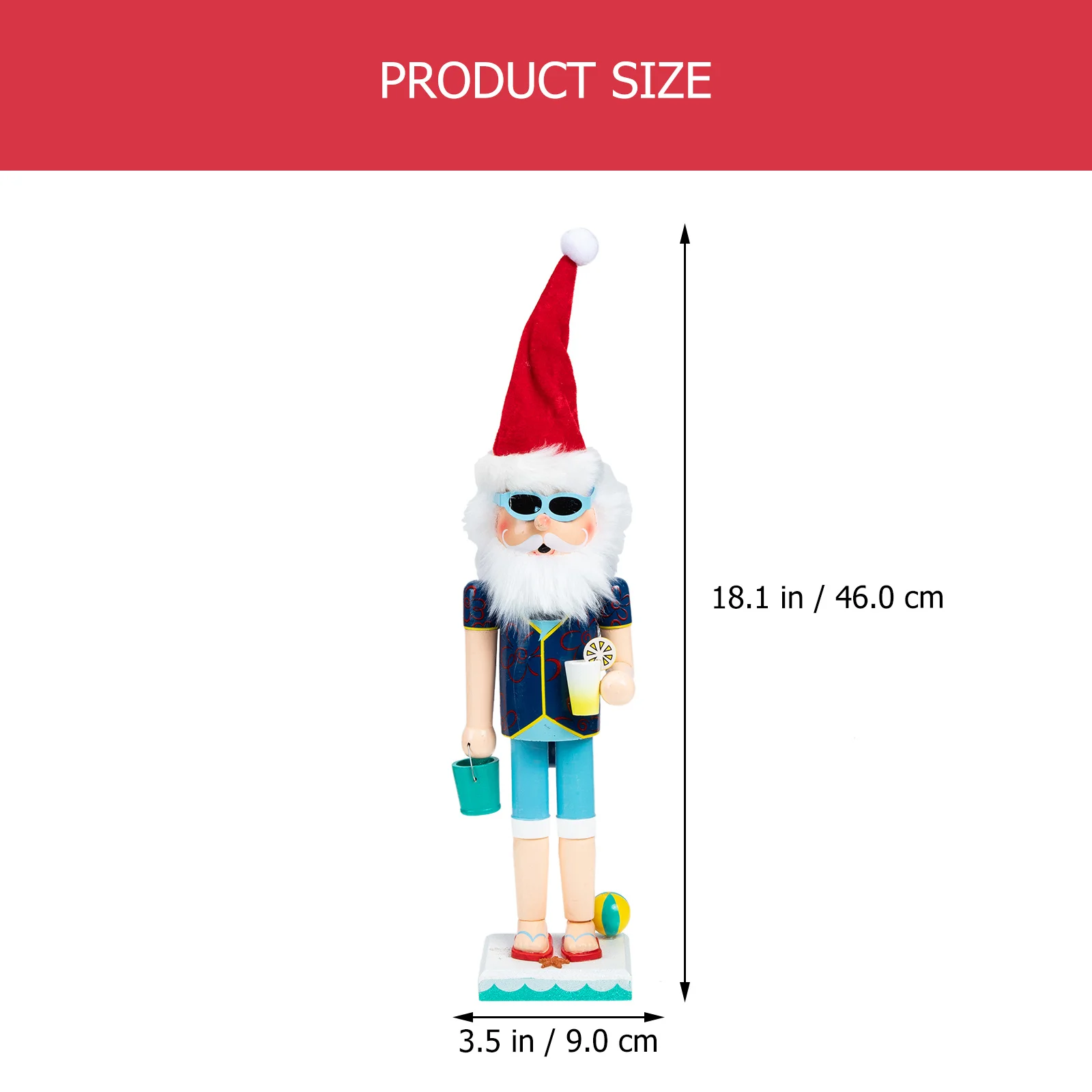 

Santa Themed Nutcracker Statue Christmas Wooden Ornament for Desktop Table Display Xmas Holiday Decor Craft Festive Atmosphere