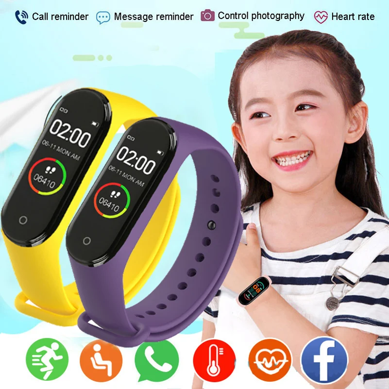 Reloj inteligente deportivo para niños y niñas, pulsera Digital resistente al agua con seguimiento deportivo