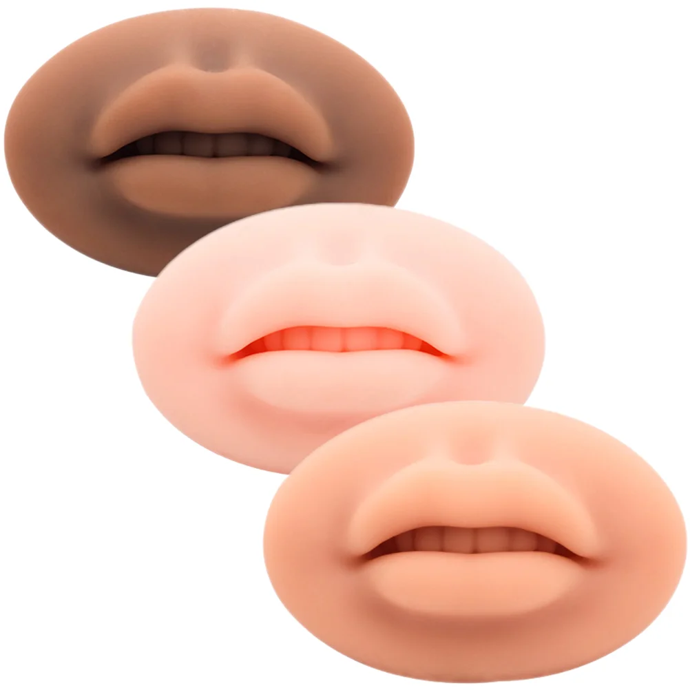 

3 Pcs Fake Dog Tattoos of Silicone Lip Mask Tint Tattooing Practice Accessory Football Silica Gel Artificial Skin for